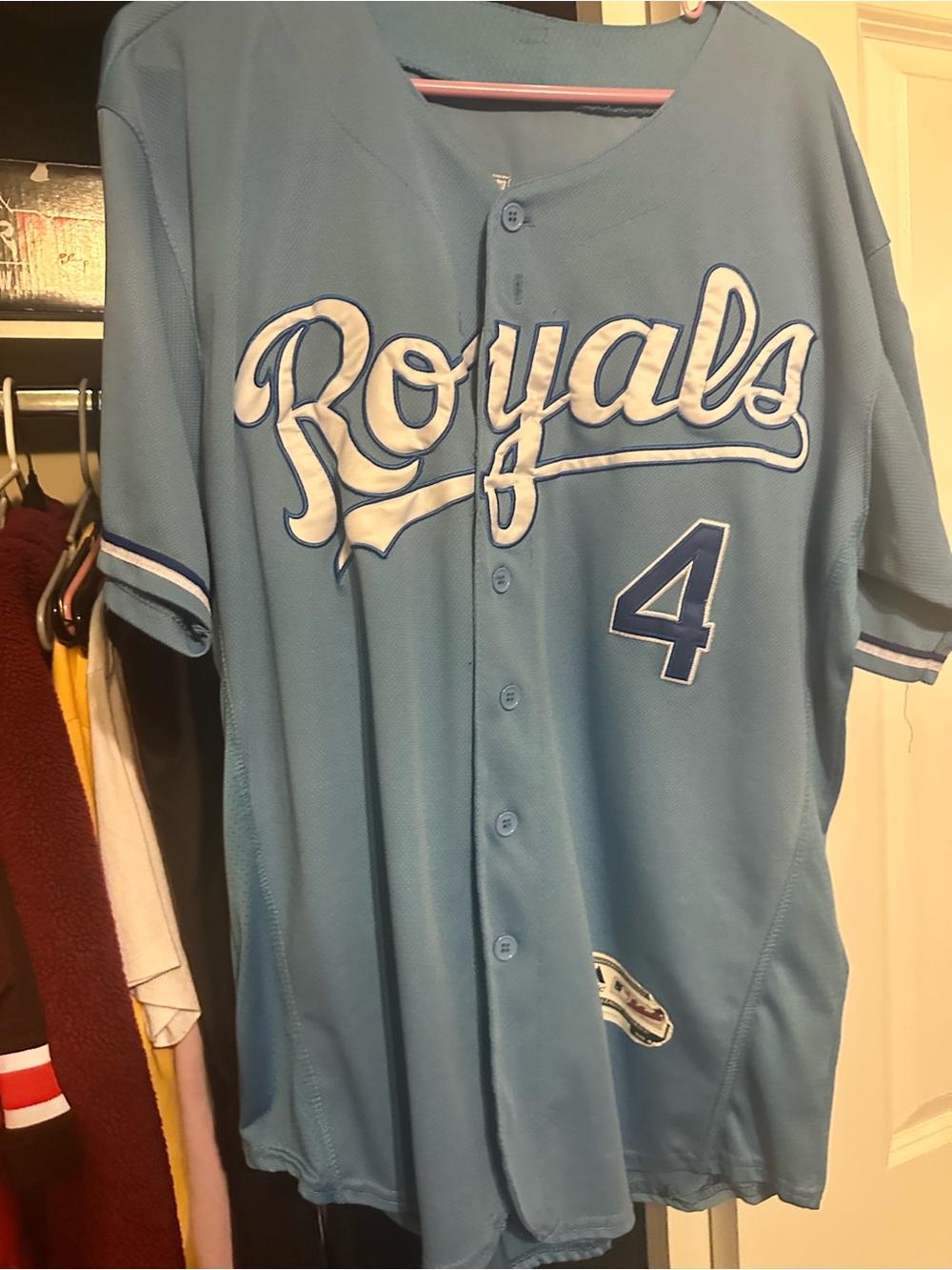 Majestic Royals Light Blue Baseball Jersey #4